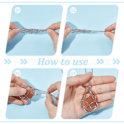 9 pz 9 stili 304 acciaio inossidabile vuoto macramè sacchetto collana making&nbsp;NJEW-WR00005