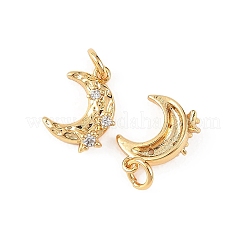 Breloques en laiton Shegrace avec micro-pavé de zircone cubique transparente&nbsp;XGRQ4N234-702G