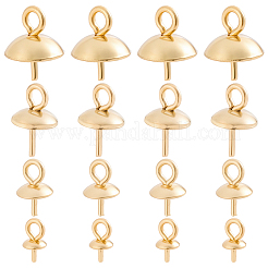 40 pz 4 stili placcati oro in acciaio inossidabile 201 e 304 perla tazza piolo cauzioni spilla pendenti&nbsp;STAS-BBC0010-19