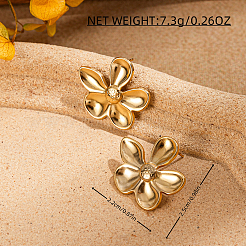 Pendientes vintage de acero inoxidable 201 con diseño de flores&nbsp;ZQ6435