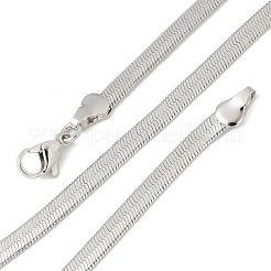 Colliers à chaîne serpent plate en laiton plaqué 4 mm pour femmes et hommes&nbsp;MAK-L044-14P