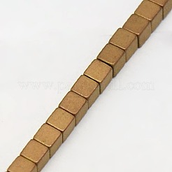 Electroplate non magnetici ematite sintetico fili di perline&nbsp;G-J170B-3x3mm-06