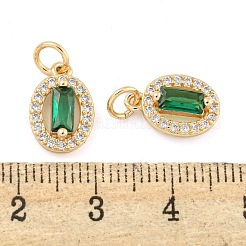 Placage de crémaillère en laiton micro pavé breloques en zircone cubique claire&nbsp;KK-F089-09G