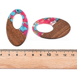 Pendenti in resina trasparente e legno di noce&nbsp;RESI-T057-02K