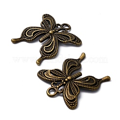 Colgantes de mariposa de acero de estilo tibetano&nbsp;TIBEP-3945-AB-NR