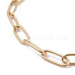 PVD-Vakuumbeschichtung 304 Edelstahl-Büroklammer-Kettenarmbänder&nbsp;X-BJEW-I295-15G