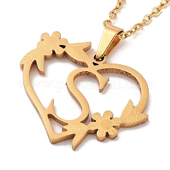 Collane con ciondolo in acciaio inossidabile 201 con placcatura sotto vuoto pvd&nbsp;NJEW-R267-02S-G