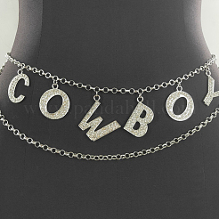 Chaînes de corps en alliage de cristal strass cow-boy gland&nbsp;WG5CCBF-01