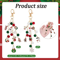2 stücke 2 arten weihnachten sie legierung emaille anhänger dekorationen&nbsp;HJEW-SP0001-48A