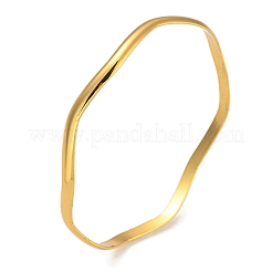 Juego de brazaletes de acero inoxidable 202 con revestimiento al vacío de PVD de 7 pieza&nbsp;BJEW-M317-13G-02