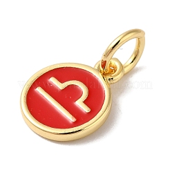 Echte 18 Karat vergoldete Messing Emaille Charms&nbsp;KK-L216-001G-K03