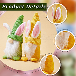 2 pieza de adorno de muñeca gnomo de conejito de Pascua de tela de 2 colores&nbsp;AJEW-GF0007-78B