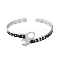 Offene Armreifen aus emailliertem Edelstahl 304 in Form eines Schraubenschlüssels für Damen&nbsp;LS-BJEW-M316-06P