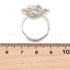 Bague manchette en laiton sertie de micro-pavés de zirconiums cubiques et d'émail&nbsp;KK-CBAC351-06P-04