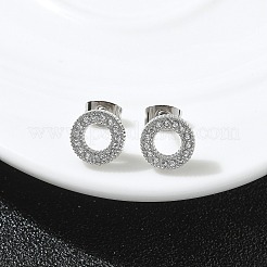 Ohrstecker aus 304 Edelstahl mit Mikropavé und klaren Zirkonia&nbsp;STAS-Z107-01P-01