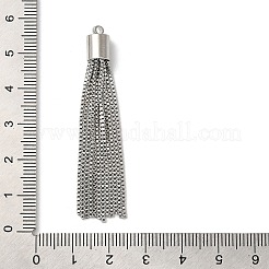 Pendentif à pompons et chaînes en laiton&nbsp;KK-K276-02P