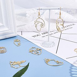 Legierung offene zurück Lünette Anhänger&nbsp;PALLOY-SC0002-65G