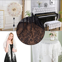 Tessuto in pizzo di poliestere con motivo floreale&nbsp;DIY-WH20007-849B