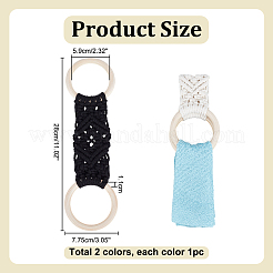 2 Stück 2 Farben Bohemian Makramee Baumwollfaden Handtuchhalter Ring&nbsp;FIND-PH0027-84
