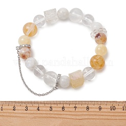 Braccialetti elastici con perline di pietre preziose miste naturali per le donne&nbsp;BJEW-TA00739-01