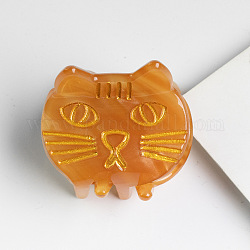 Lindo clip de garra para el cabello con forma de gato, pinza de pelo de cola de caballo de plástico pvc para niña, naranja, 28x30x30mm