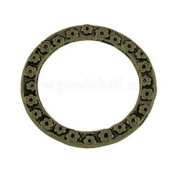 Alloy Linking Rings, Circle Frames, Tibetan Style, Cadmium Free & Nickel Free & Lead Free, Antique Bronze, 32x1.5mm, about 335pcs/1000g