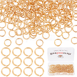 Beebeecraft – anneaux ouverts plaqués or 1k, 300 boîte de 18 pièces, 6mm pour la fabrication de bijoux, colliers, porte-clés, connecteur jaune
