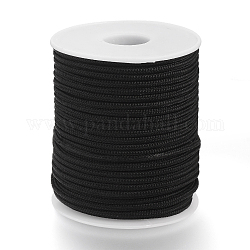 ネックレス作りに使用される編組ナイロン糸  ブラック  2.5mm  約32.8ヤード（30m）/ロール