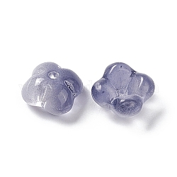 Galvanisieren Glasperlen, Blume, Schieferblau, 11.5x11.5x5.5 mm, Bohrung: 1.2 mm
