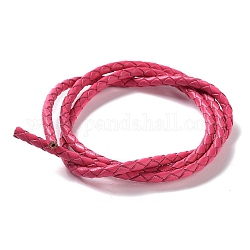 Плетеный кожаный шнур, светло-вишневый, 3 мм, 50 ярдов / пачка