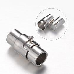 Fermoirs magnétiques à tube de verrouillage en laiton, colonne, platine, 15x7mm, Trou: 4.8mm