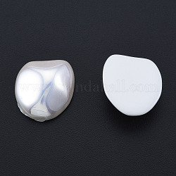 Cabujones de perlas de imitación de plástico ABS, pepitas, blanco cremoso, 19x17.5x7mm
