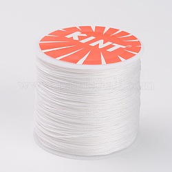 Cordones de poliéster encerados redondos, cuerda retorcida, blanco, 0.5mm, alrededor de 115.92 yarda (106 m) / rollo