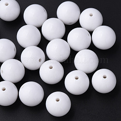 Opake Legierung Perlen, Runde, weiß, 20x19 mm, Bohrung: 3 mm, ca. 111 Stk. / 500 g
