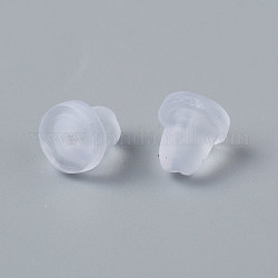 Silikon-Ohrmuttern, Ohrring Rücken, für die Ohrsteckerherstellung, weiß, 6x5 mm, Bohrung: 0.7~1.2 mm, 950~1000 Stück / Karton
