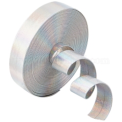 Cordone in similpelle piatto laser da 4.6~5 m di Gorgecraft, cordoncino color arcobaleno per l'arredamento dei vestiti, argento, 15x0.8mm, circa 4.6~5m/rotolo