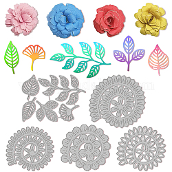 Carbon Steel Cutting Dies Stencils, for DIY Scrapbooking, Photo Album, Decorative Embossing Paper Card, Stainless Steel Color, Leaf Pattern, 74~106x78~94x0.8mm, 5pcs/set