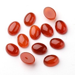 Ovale Cabochons aus natürlichem Achat, gefärbt, orange rot, 16x12x6 mm