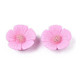 Cabuchones de resina opacos, flor, rosa perla, 21x20x9mm