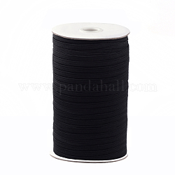Cuerda elástica trenzada plana de 1/8 pulgada, Elástico de punto elástico pesado con carrete, negro, 3mm, Aproximadamente 180~200 yardas / rollo (540~600 pies / rollo)