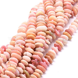 Chapelets de perles en opale rose naturelle, pépites, 8~11x9~14x1.5~5mm, Trou: 0.8mm, Environ 74 pcs/chapelet, 15.55'' (39.5 cm)