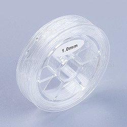 Round Japanese Elastic Crystal String, Elastic Beading Thread, for Stretch Bracelet Making, Clear, 1mm, about 10.93 yards(10m)/roll