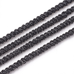 Эластичный шнур, с нейлоновым снаружи и резины внутри, чёрные, 2.5 мм, около 100 ярдов / пучок (300 фута / пучок)