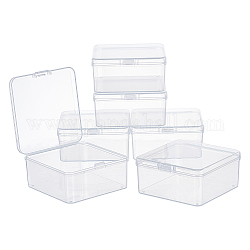 Superfindings 6 упаковка прозрачные пластиковые контейнеры для хранения бус Ящики с крышками 7.5x7.5x3.5 см небольшой квадратный пластиковый органайзер ящики для хранения бусинок ювелирные изделия офисное ремесло