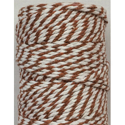 Cordon en coton macramé, corde de coton torsadée, teinte, pour l'artisanat, emballage cadeau, selle marron, 2mm, environ 10.93 yards (10 m)/rouleau