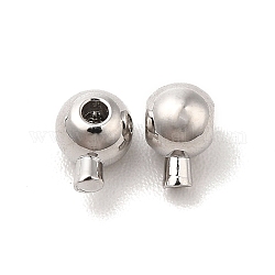 Perles à écraser en laiton , ronde, platine, 5x3.5x3mm, Trou: 1mm