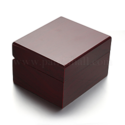 Rectangle Wooden Jewelry Boxes for Watch, with Sponge Pad Inside, Coconut Brown, 113x99x69mm