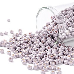 Toho perles de rocaille rondes, Perles de rocaille japonais, (pf554f) permafinish lavande métallisé mat, 8/0, 3mm, Trou: 1mm, environ 1110 pcs/50 g