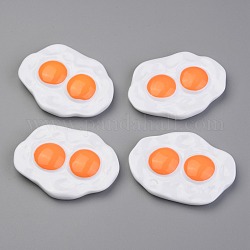 Непрозрачные кабошоны из смолы, имитация еды, жаренное яйцо, белые, 62x45x10 мм