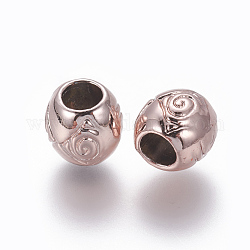 Legierung Tibetische Perlen, Trommel, Roségold, 7.5x8 mm, Bohrung: 3.5 mm